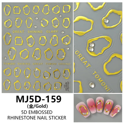 5D Irregular Bronzing Circle Nail Art Stickers