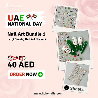 3D UAE National day Nail Art Stickers