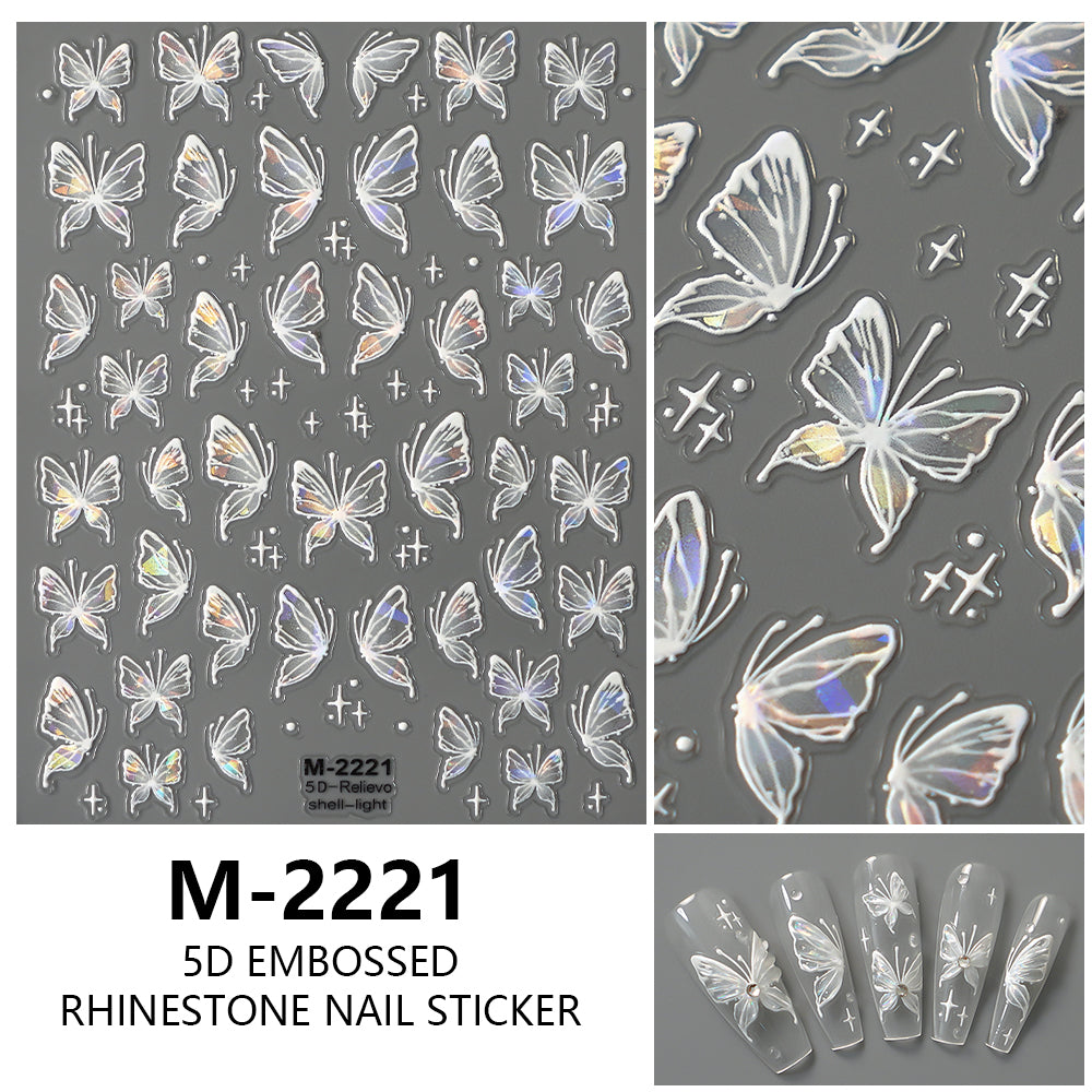 5D Butterfly & Flower Nail Stickers