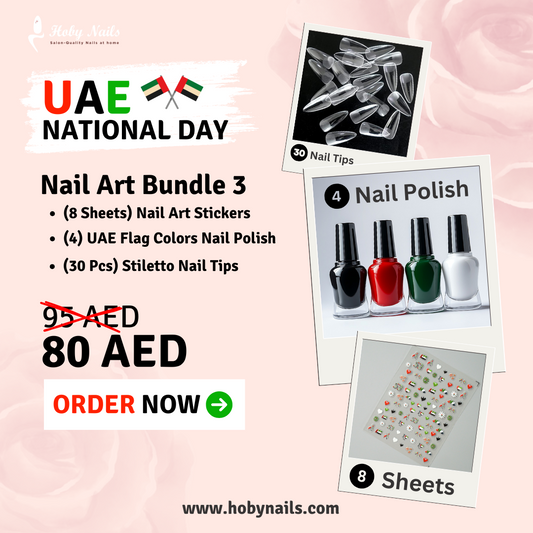 3D UAE National day Nail Art Stickers