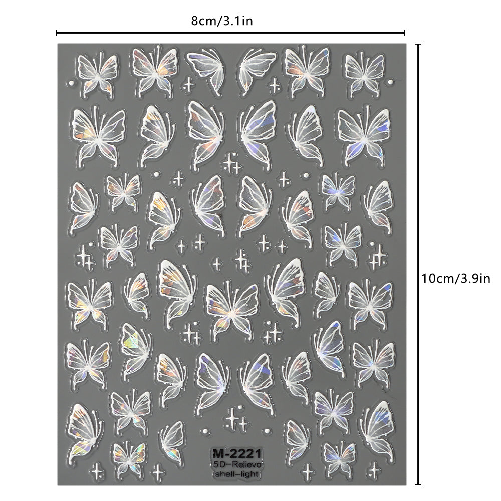 5D Butterfly & Flower Nail Stickers