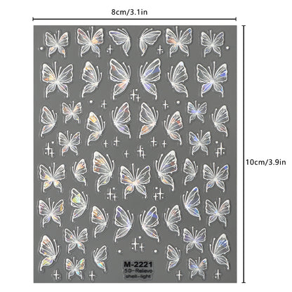 5D Butterfly & Flower Nail Stickers