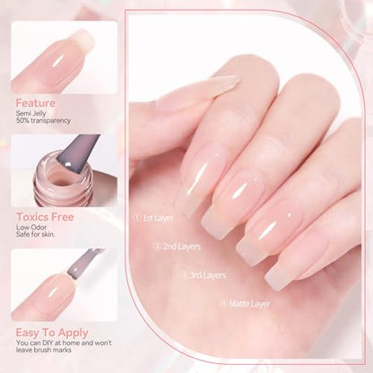 Semi Jelly Nude Gel Nail Polish