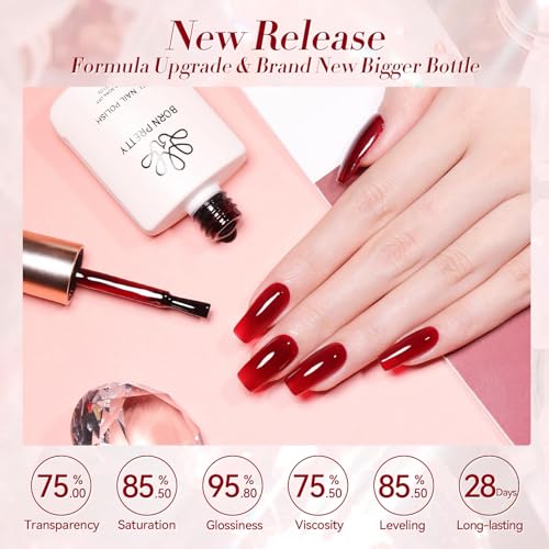 Jelly Burgundy Gel Nail Polish