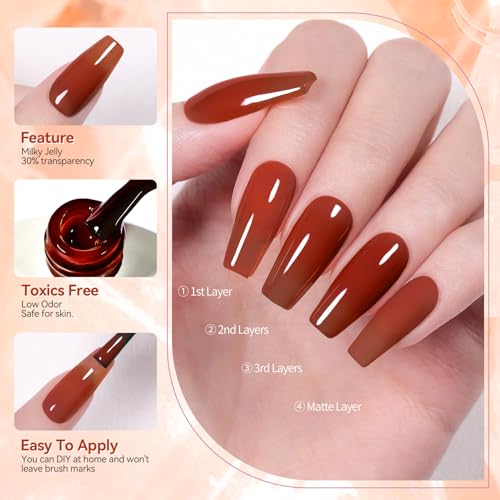 Jelly Brown Gel Nail Polish