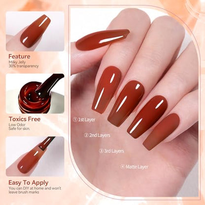 Jelly Brown Gel Nail Polish