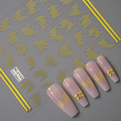 3D Gold Laser Nail Art Stickers